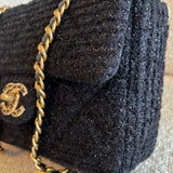 CHANEL Handbag 21K Black Symphony Tweed Single Flap Bag -Knockoff
