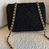 CHANEL Handbag 21K Black Symphony Tweed Single Flap Bag -Knockoff
