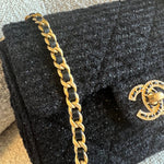 CHANEL Handbag 21K Black Symphony Tweed Single Flap Bag -Knockoff
