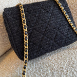 CHANEL Handbag 21K Black Symphony Tweed Single Flap Bag -Knockoff
