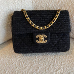 CHANEL Handbag 21K Black Symphony Tweed Single Flap Bag -Knockoff
