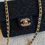 CHANEL Handbag 21K Black Symphony Tweed Single Flap Bag -Knockoff
