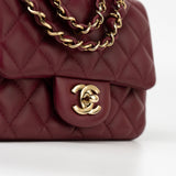 CHANEL Handbag 21K Burgundy Lambskin Quilted Mini Square Flap -Knockoff
