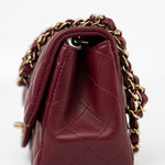 CHANEL Handbag 21K Burgundy Lambskin Quilted Mini Square Flap -Knockoff
