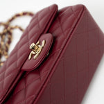 CHANEL Handbag 21K Burgundy Lambskin Quilted Mini Square Flap -Knockoff
