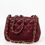 CHANEL Handbag 21K Burgundy Lambskin Quilted Mini Square Flap -Knockoff
