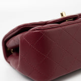 CHANEL Handbag 21K Burgundy Lambskin Quilted Mini Square Flap -Knockoff
