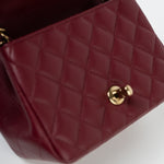 CHANEL Handbag 21K Burgundy Lambskin Quilted Mini Square Flap -Knockoff
