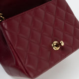 CHANEL Handbag 21K Burgundy Lambskin Quilted Mini Square Flap -Knockoff
