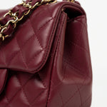 CHANEL Handbag 21K Burgundy Lambskin Quilted Mini Square Flap -Knockoff
