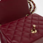 CHANEL Handbag 21K Burgundy Lambskin Quilted Mini Square Flap -Knockoff
