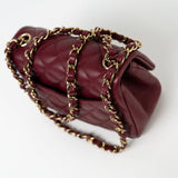 CHANEL Handbag 21K Burgundy Lambskin Quilted Mini Square Flap -Knockoff
