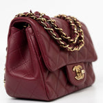 CHANEL Handbag 21K Burgundy Lambskin Quilted Mini Square Flap -Knockoff
