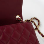 CHANEL Handbag 21K Burgundy Lambskin Quilted Mini Square Flap -Knockoff
