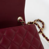 CHANEL Handbag 21K Burgundy Lambskin Quilted Mini Square Flap -Knockoff
