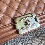 CHANEL Handbag 21K Caramel Caviar Quilted Old Medium Boy Bag LGHW -Knockoff
