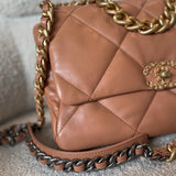 CHANEL Handbag 21K Caramel Lambskin Quilted 19 Flap Large Mixed Hardware -Knockoff
