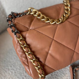 CHANEL Handbag 21K Caramel Lambskin Quilted 19 Flap Large Mixed Hardware -Knockoff
