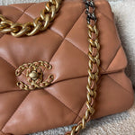 CHANEL Handbag 21K Caramel Lambskin Quilted 19 Flap Large Mixed Hardware -Knockoff
