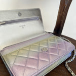 CHANEL Handbag 21K Gradient Metallic Rainbow Calfskin Quilted Wallet on Chain (WOC) -Knockoff
