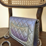 CHANEL Handbag 21K Gradient Metallic Rainbow Calfskin Quilted Wallet on Chain (WOC) -Knockoff
