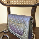 CHANEL Handbag 21K Gradient Metallic Rainbow Calfskin Quilted Wallet on Chain (WOC) -Knockoff
