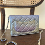 CHANEL Handbag 21K Gradient Metallic Rainbow Calfskin Quilted Wallet on Chain (WOC) -Knockoff
