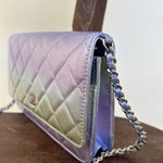 CHANEL Handbag 21K Gradient Metallic Rainbow Calfskin Quilted Wallet on Chain (WOC) -Knockoff
