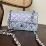 CHANEL Handbag 21K Iridescent Blue Calfskin Quilted Rectangular Mini SHW -Knockoff
