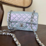 CHANEL Handbag 21K Iridescent Blue Calfskin Quilted Rectangular Mini SHW -Knockoff
