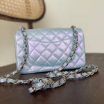 CHANEL Handbag 21K Iridescent Blue Calfskin Quilted Rectangular Mini SHW -Knockoff
