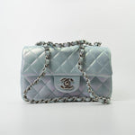 CHANEL Handbag 21K Iridescent Blue Calfskin Quilted Rectangular Mini SHW -Knockoff
