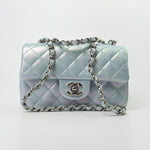 CHANEL Handbag 21K Iridescent Blue Calfskin Quilted Rectangular Mini SHW -Knockoff
