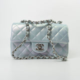 CHANEL Handbag 21K Iridescent Blue Calfskin Quilted Rectangular Mini SHW -Knockoff
