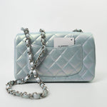 CHANEL Handbag 21K Iridescent Blue Calfskin Quilted Rectangular Mini SHW -Knockoff
