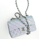 CHANEL Handbag 21K Iridescent Blue Calfskin Quilted Rectangular Mini SHW -Knockoff
