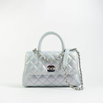 CHANEL Handbag 21K Iridescent Blue Caviar Quilted Coco Handle Small -Knockoff
