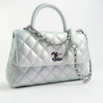 CHANEL Handbag 21K Iridescent Blue Caviar Quilted Coco Handle Small -Knockoff
