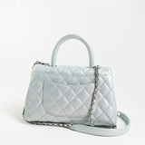 CHANEL Handbag 21K Iridescent Blue Caviar Quilted Coco Handle Small -Knockoff
