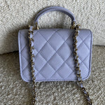 CHANEL Handbag 21K Lavender Lambskin Quilted Micro Coin Purse with Chain LGHW -Knockoff
