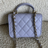 CHANEL Handbag 21K Lavender Lambskin Quilted Micro Coin Purse with Chain LGHW -Knockoff
