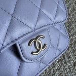 CHANEL Handbag 21K Lavender Lambskin Quilted Micro Coin Purse with Chain LGHW -Knockoff
