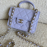 CHANEL Handbag 21K Lavender Lambskin Quilted Micro Coin Purse with Chain LGHW -Knockoff
