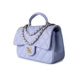 CHANEL Handbag 21k Lavender/ Light Purple Lambskin Quilted Mini Top Handle Light Gold Hardware -Knockoff
