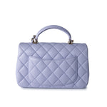 CHANEL Handbag 21k Lavender/ Light Purple Lambskin Quilted Mini Top Handle Light Gold Hardware -Knockoff
