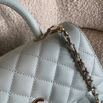 CHANEL Handbag 21K Light Blue Caviar Quilted Coco Handle Small LGHW -Knockoff
