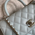 CHANEL Handbag 21K Light Blue Caviar Quilted Coco Handle Small LGHW -Knockoff
