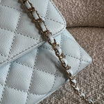 CHANEL Handbag 21K Light Blue Caviar Quilted Coco Handle Small LGHW -Knockoff
