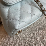 CHANEL Handbag 21K Light Blue Caviar Quilted Coco Handle Small LGHW -Knockoff
