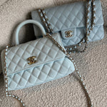 CHANEL Handbag 21K Light Blue Caviar Quilted Coco Handle Small LGHW -Knockoff
